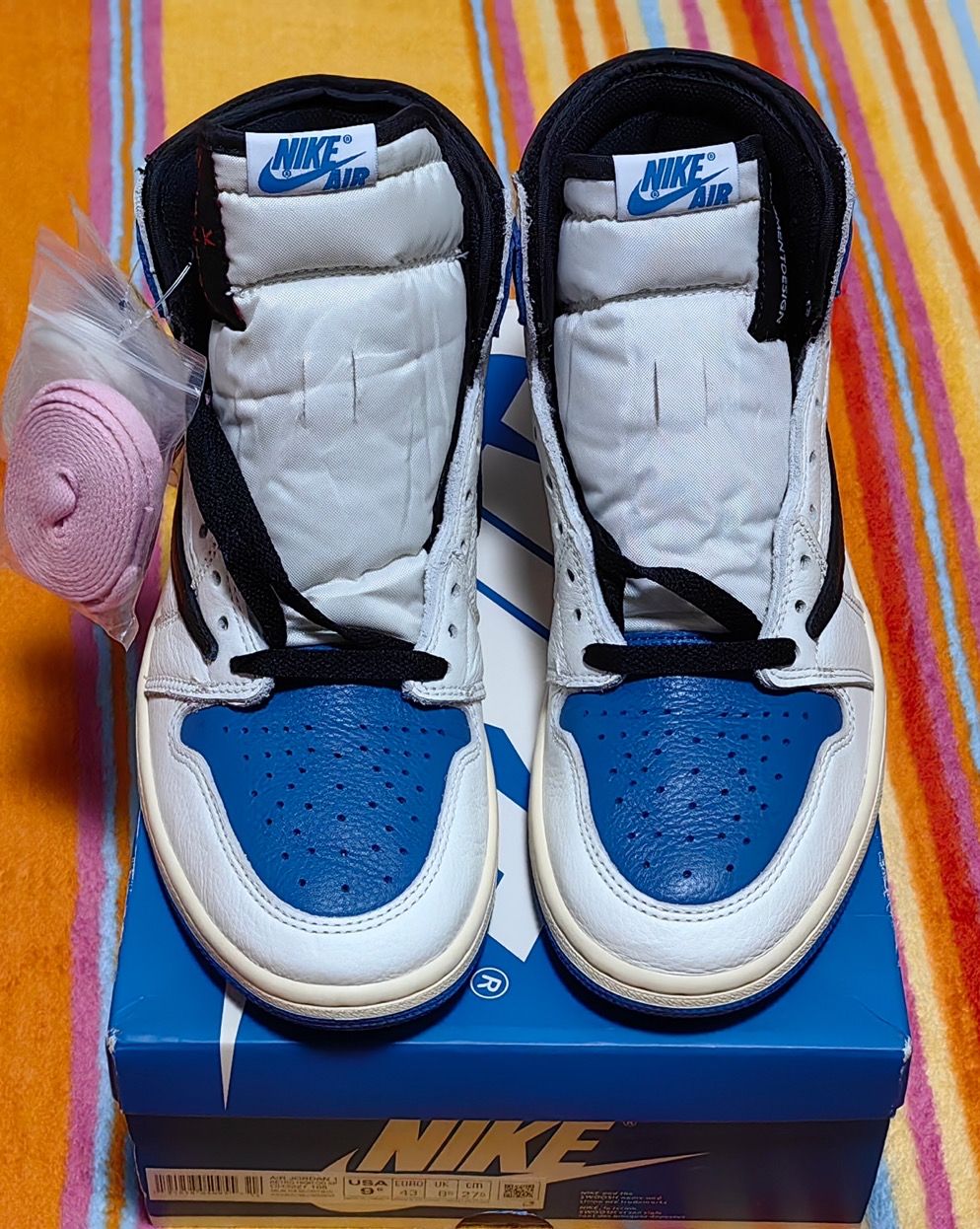 Travis Scott × fragment design × Nike Air Jordan 1 Retro High OG SP "Military Blue"