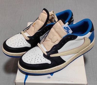 Travis Scott × fragment design × Nike Air Jordan 1 Low OG SP "Military Blue"
