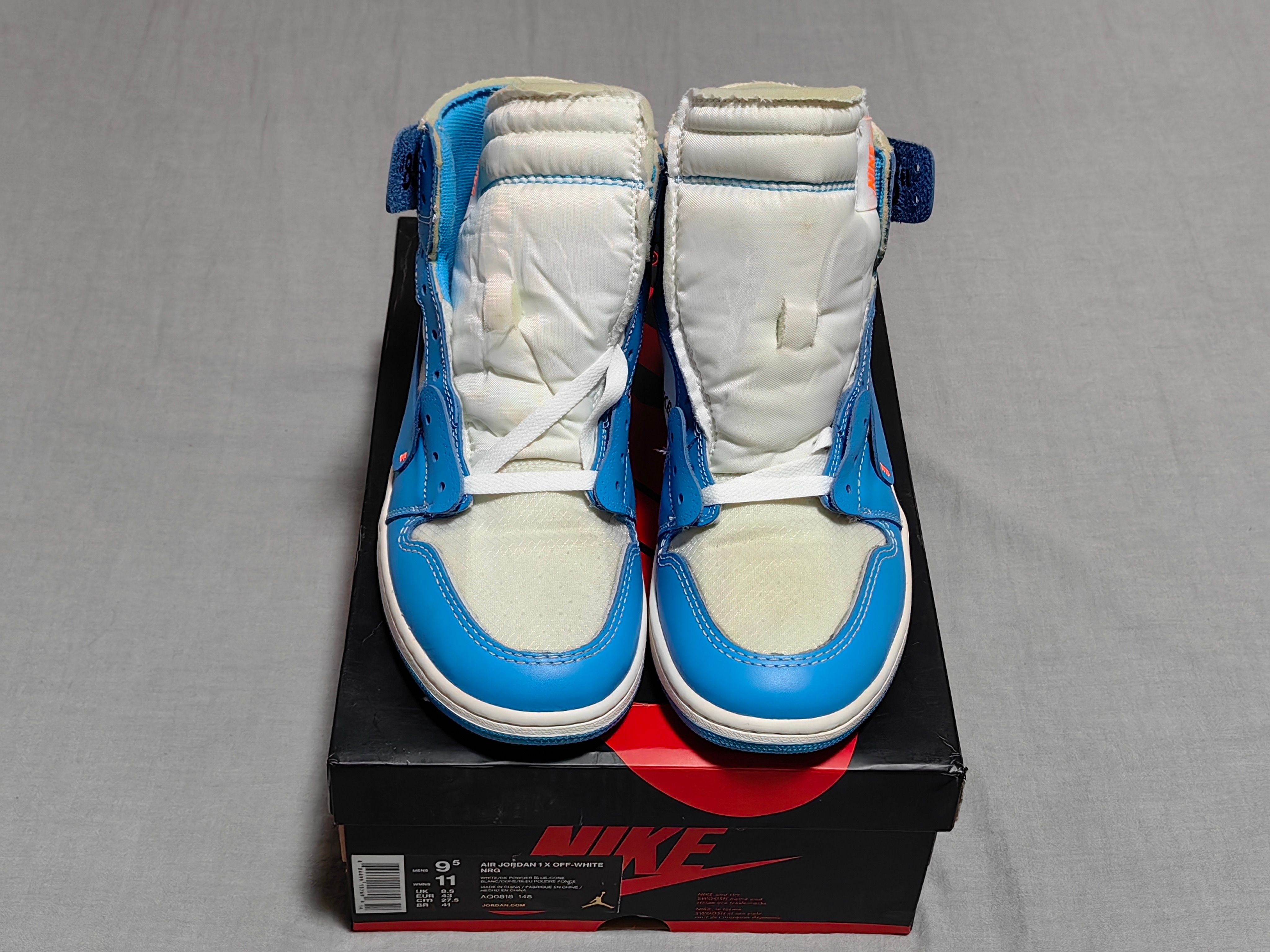 Off-White × Nike Air Jordan 1 High UNC "White/Dark Powder Blue"