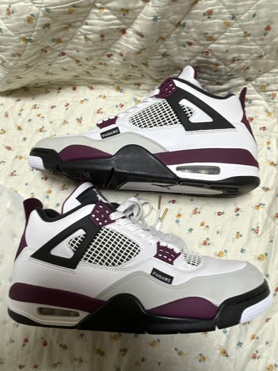 Paris Saint Germain ×Nike Air Jordan 4 Retro "White/Bordeaux/Neutral Gray"