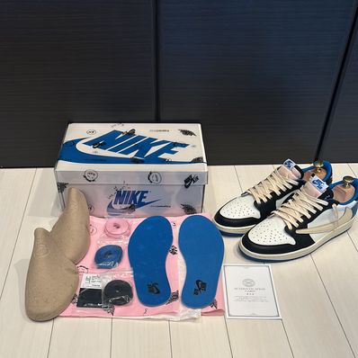 Travis Scott × fragment design × Nike Air Jordan 1 Low OG SP "Military Blue"