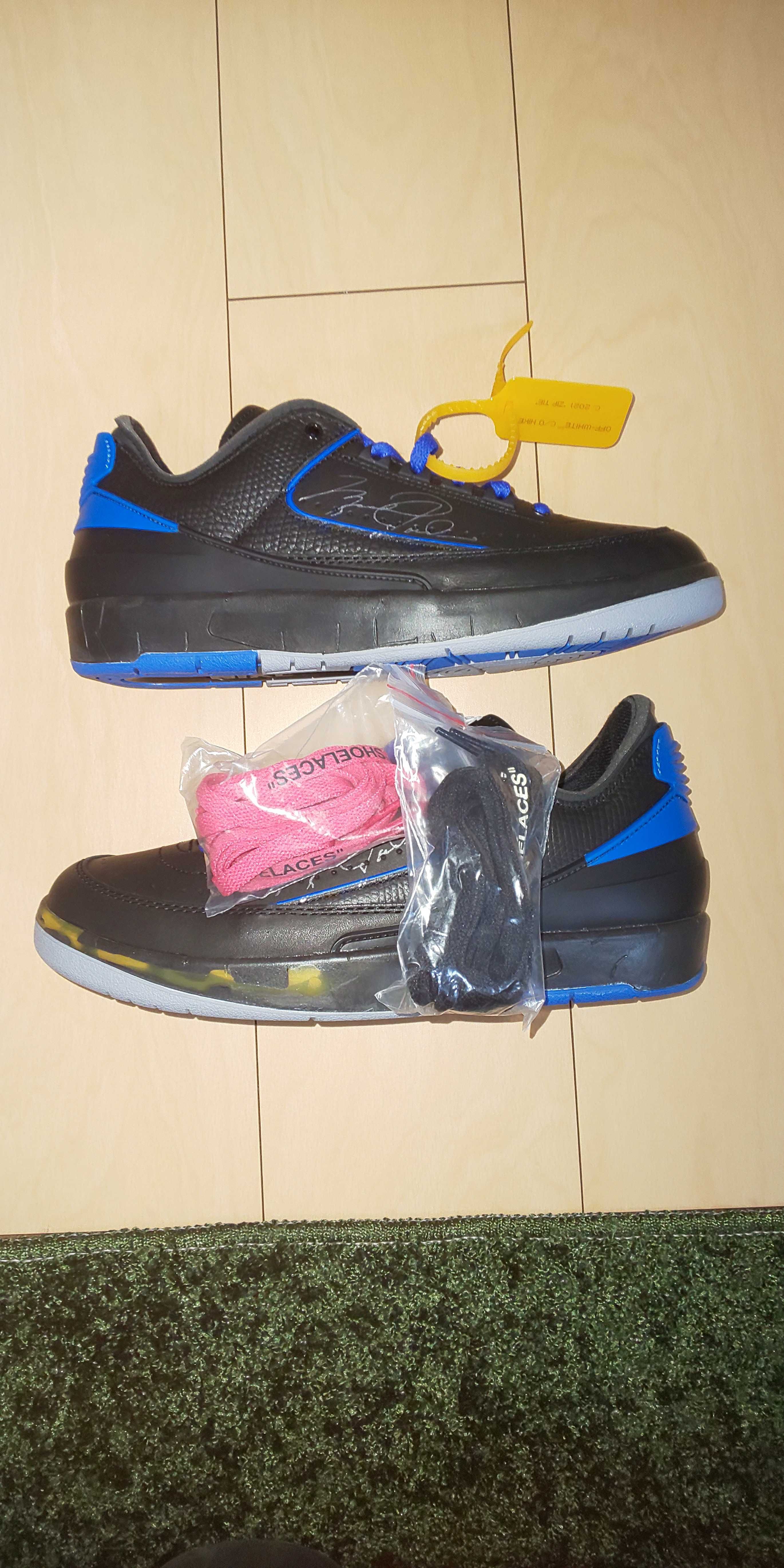 Off-White × Nike Air Jordan 2 Low "Black and Varsity Royal"