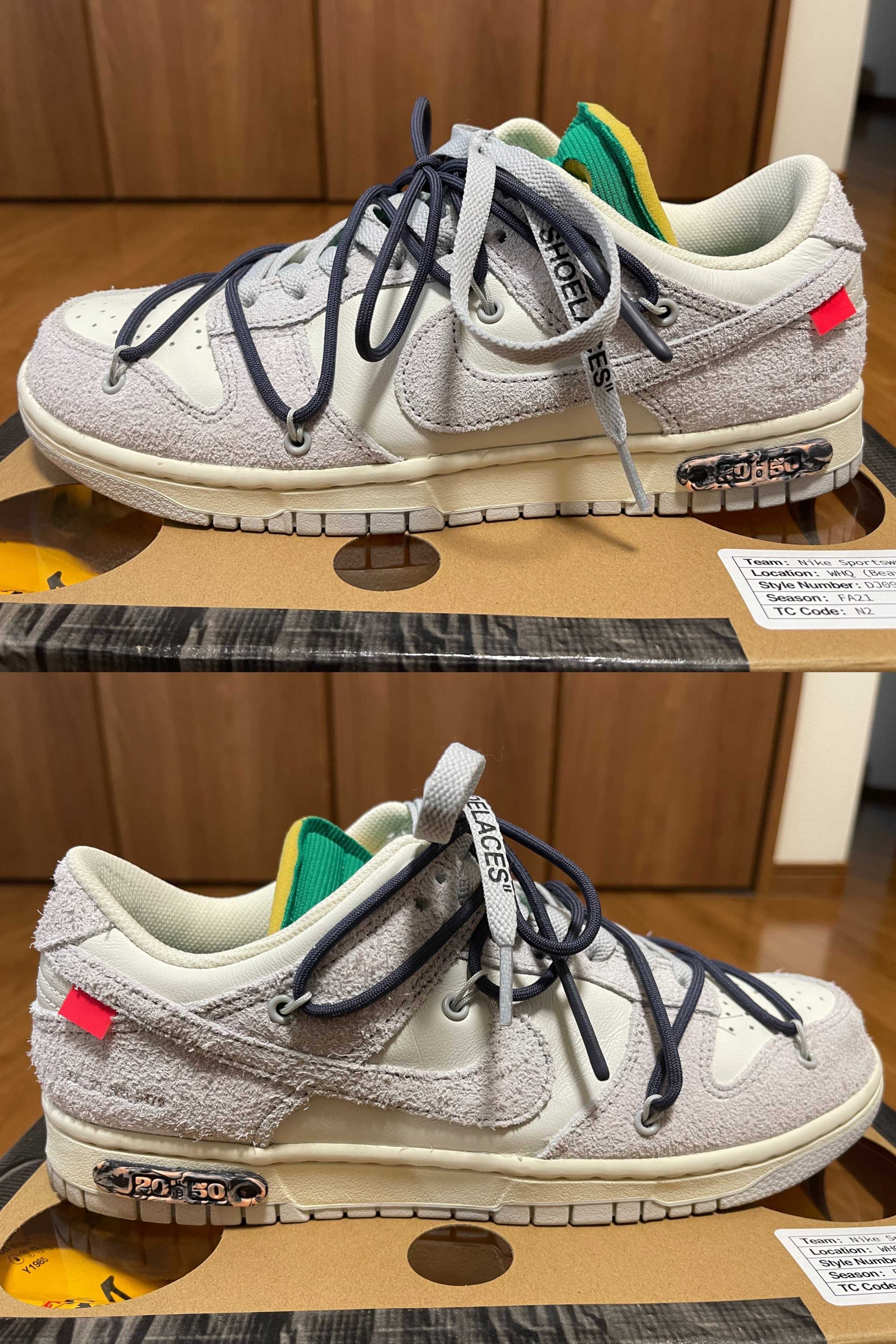 Off-White × Nike Dunk Low "Sail/Neutral Grey/Gridiron"