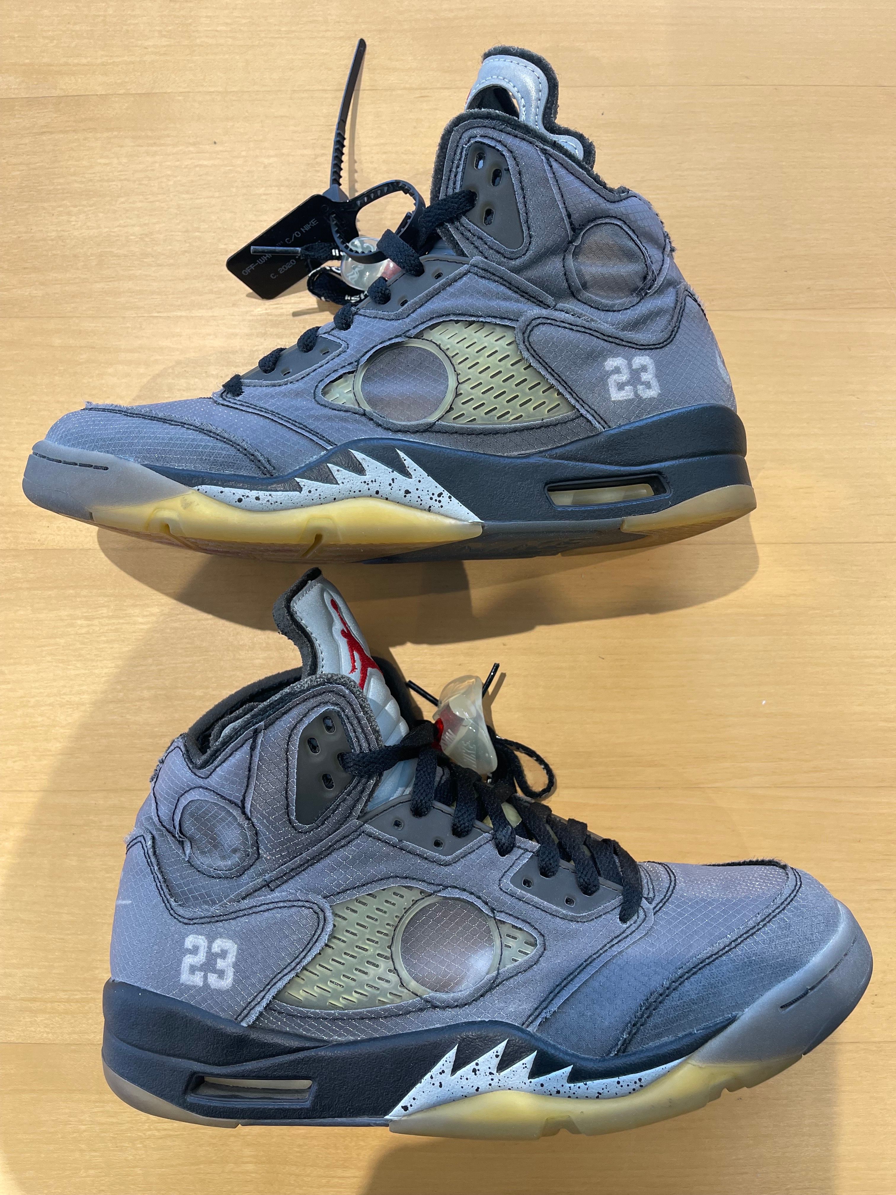 Off-White × Nike Air Jordan 5 "Black/Muslin/Fire Red"