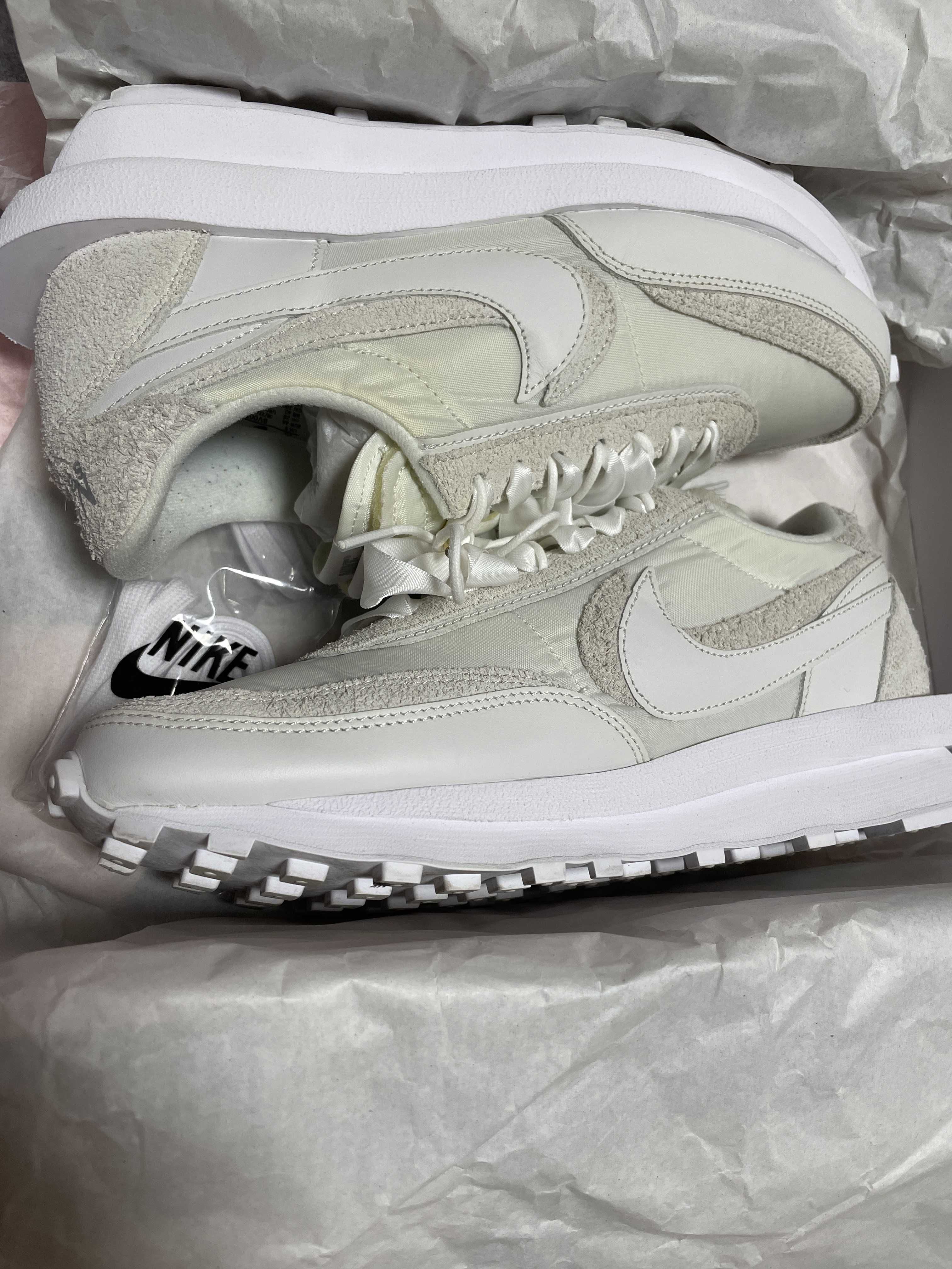 sacai × Nike LDV Waffle "Triple White"