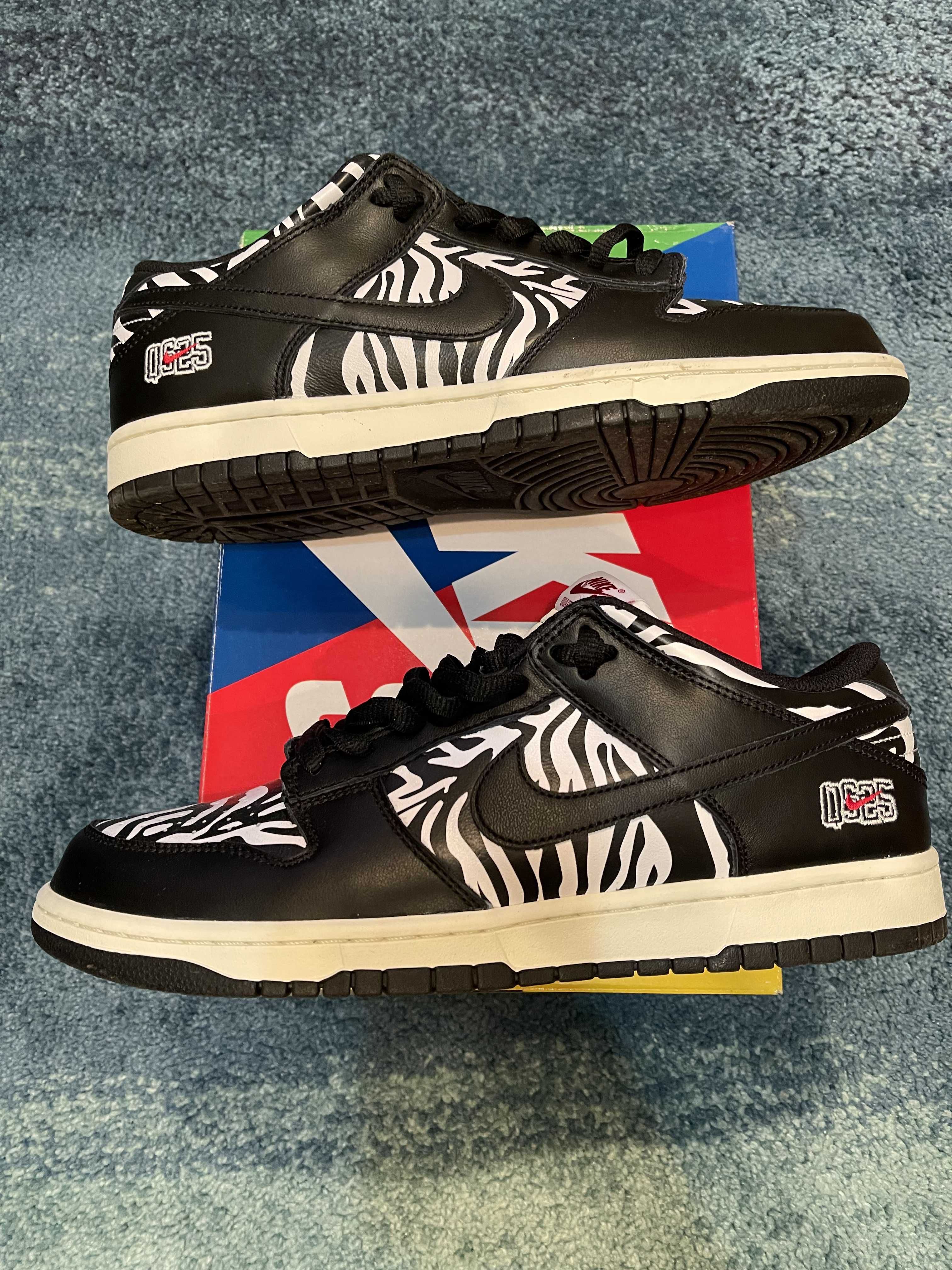 Quartersnacks × Nike SB Dunk Low "Zebra Cake/Safari"