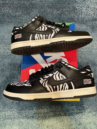 Quartersnacks × Nike SB Dunk Low "Zebra Cake/Safari"