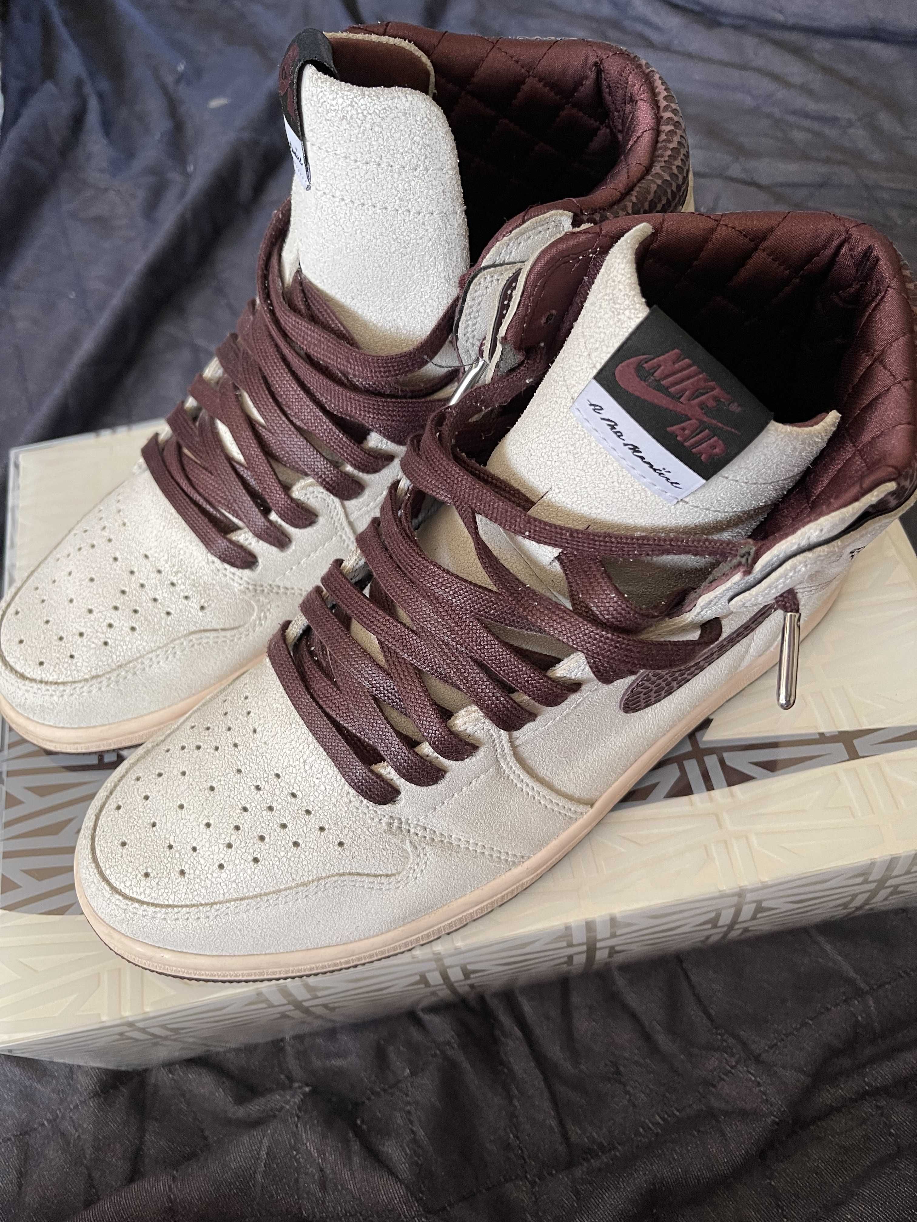 A Ma Maniere × Nike Air Jordan 1 Retro High OG "Sail and Burgundy"
