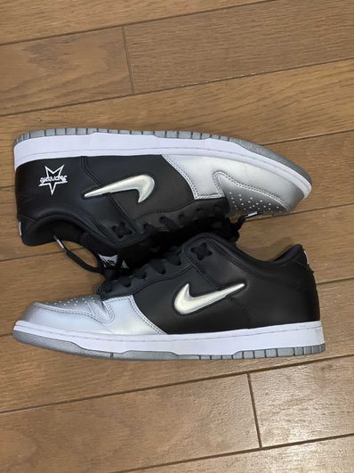 Supreme × Nike Dunk Low "Metallic Silver/Black"
