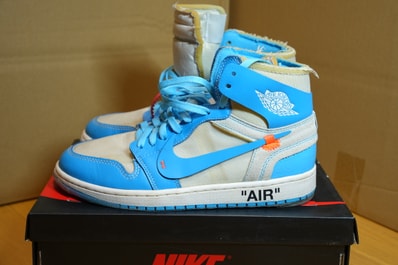 Off-White × Nike Air Jordan 1 High UNC "White/Dark Powder Blue"