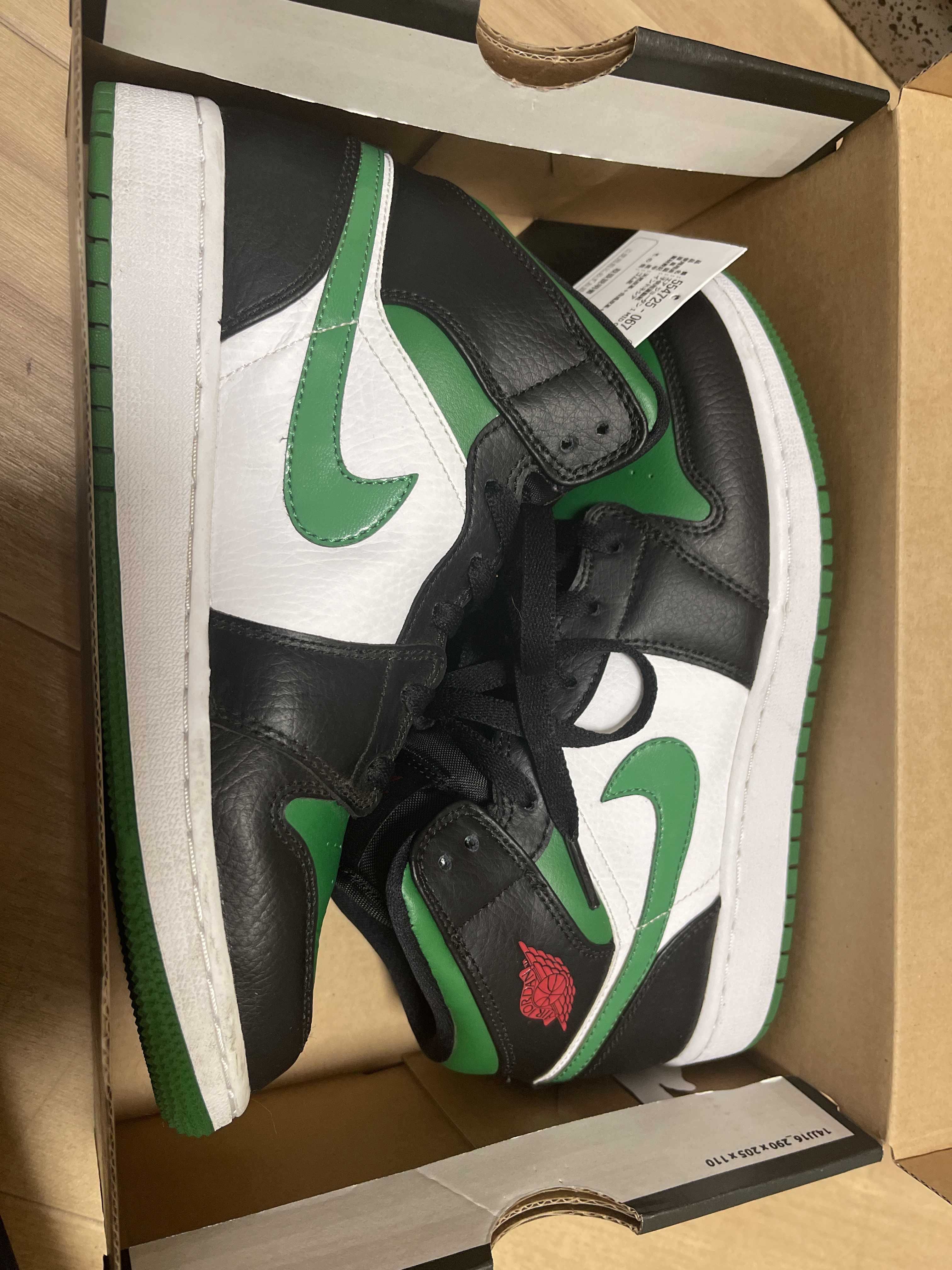 NIKE GS AIR JORDAN 1 MID "GREEN TOE"