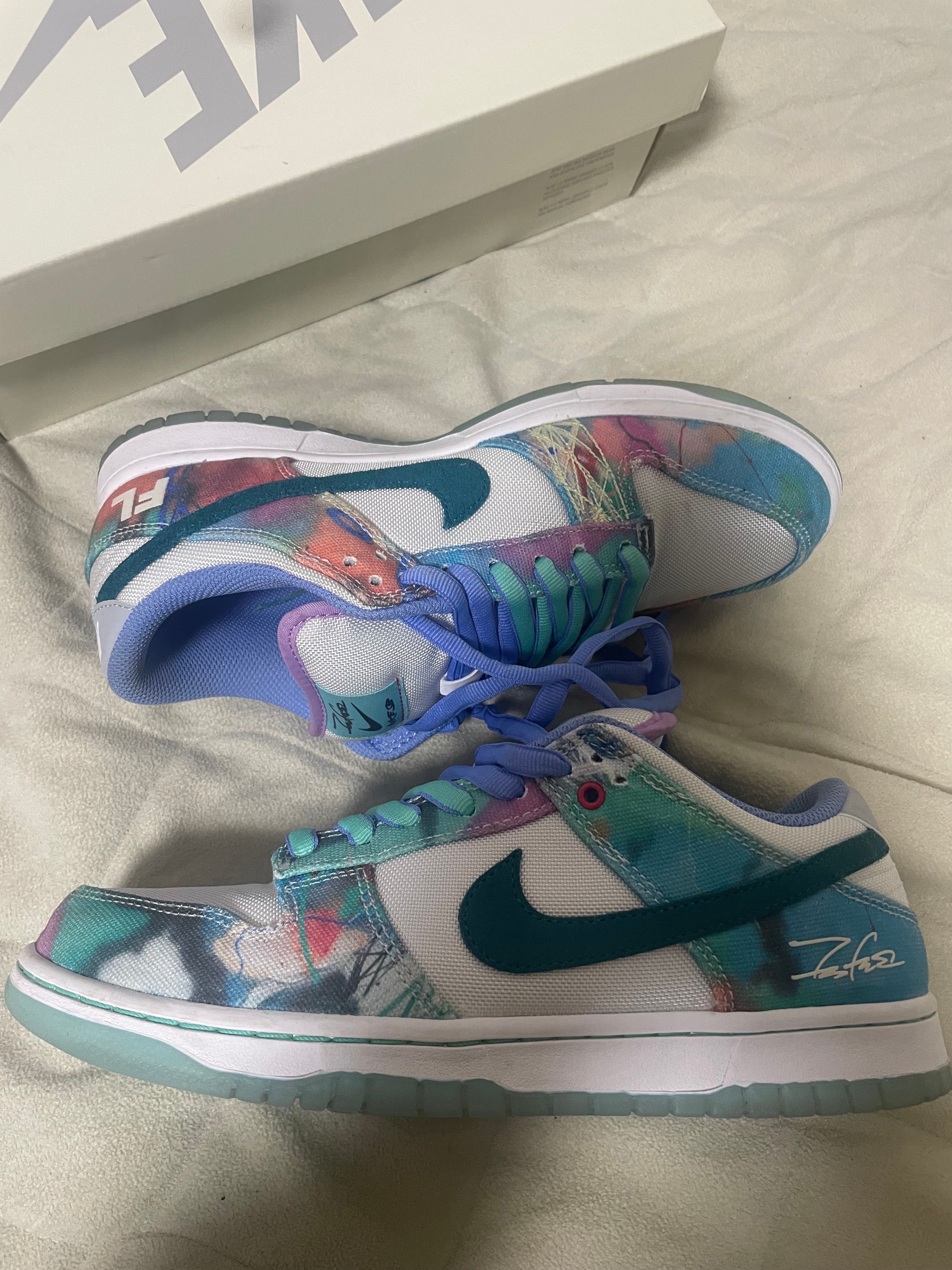 Futura × Nike SB Dunk Low "White and Geode Teal"
