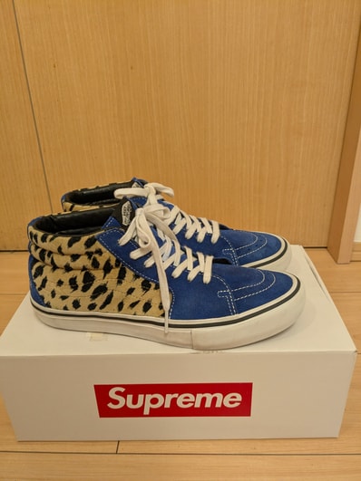Supreme × Vans Sk8 Mid "Velvet Leopard Royal"