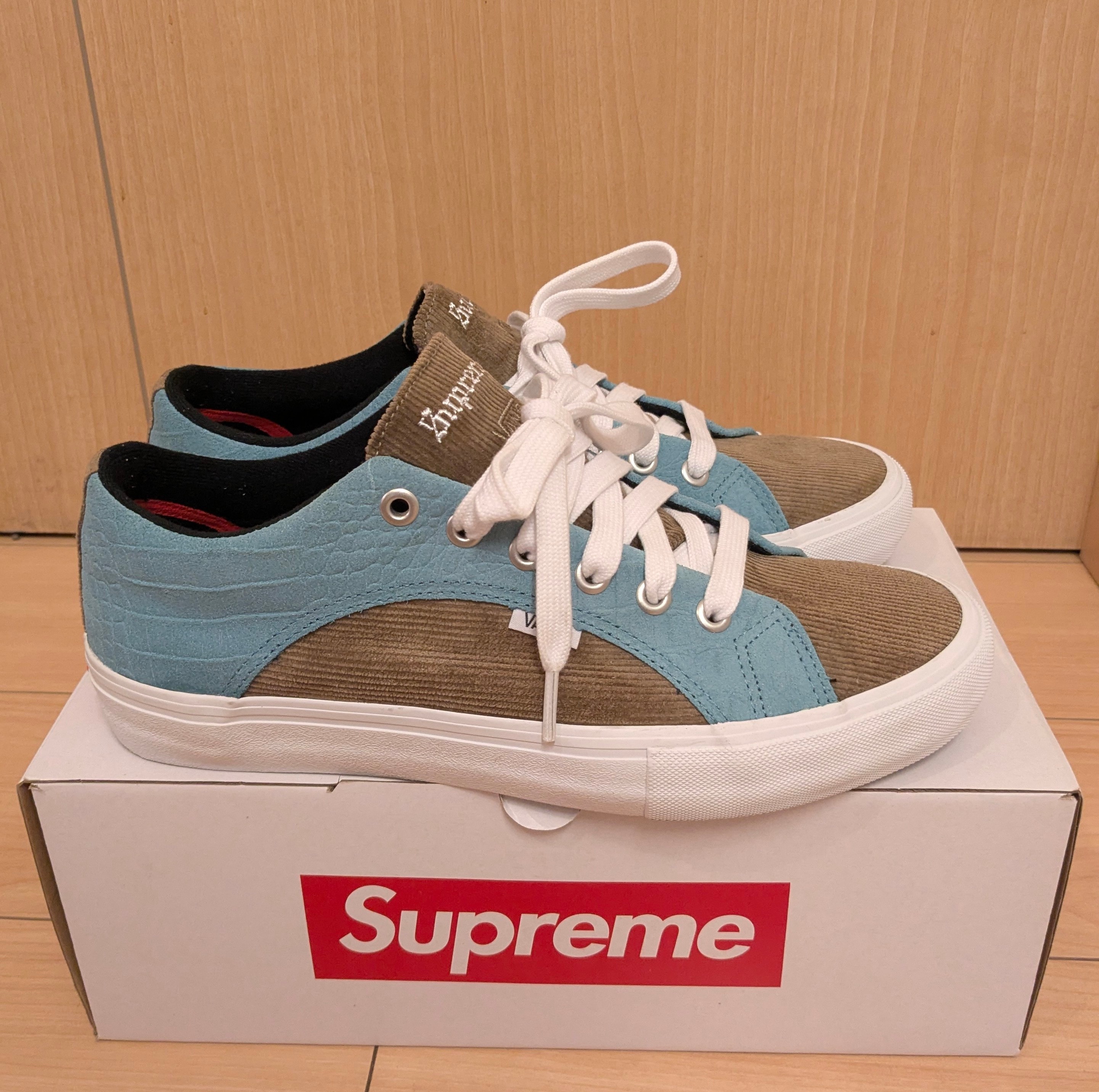 Supreme × Vans Lampin Pro Croc Suede "Blue/Brown"
