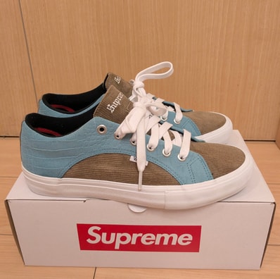 Supreme × Vans Lampin Pro Croc Suede "Blue/Brown"