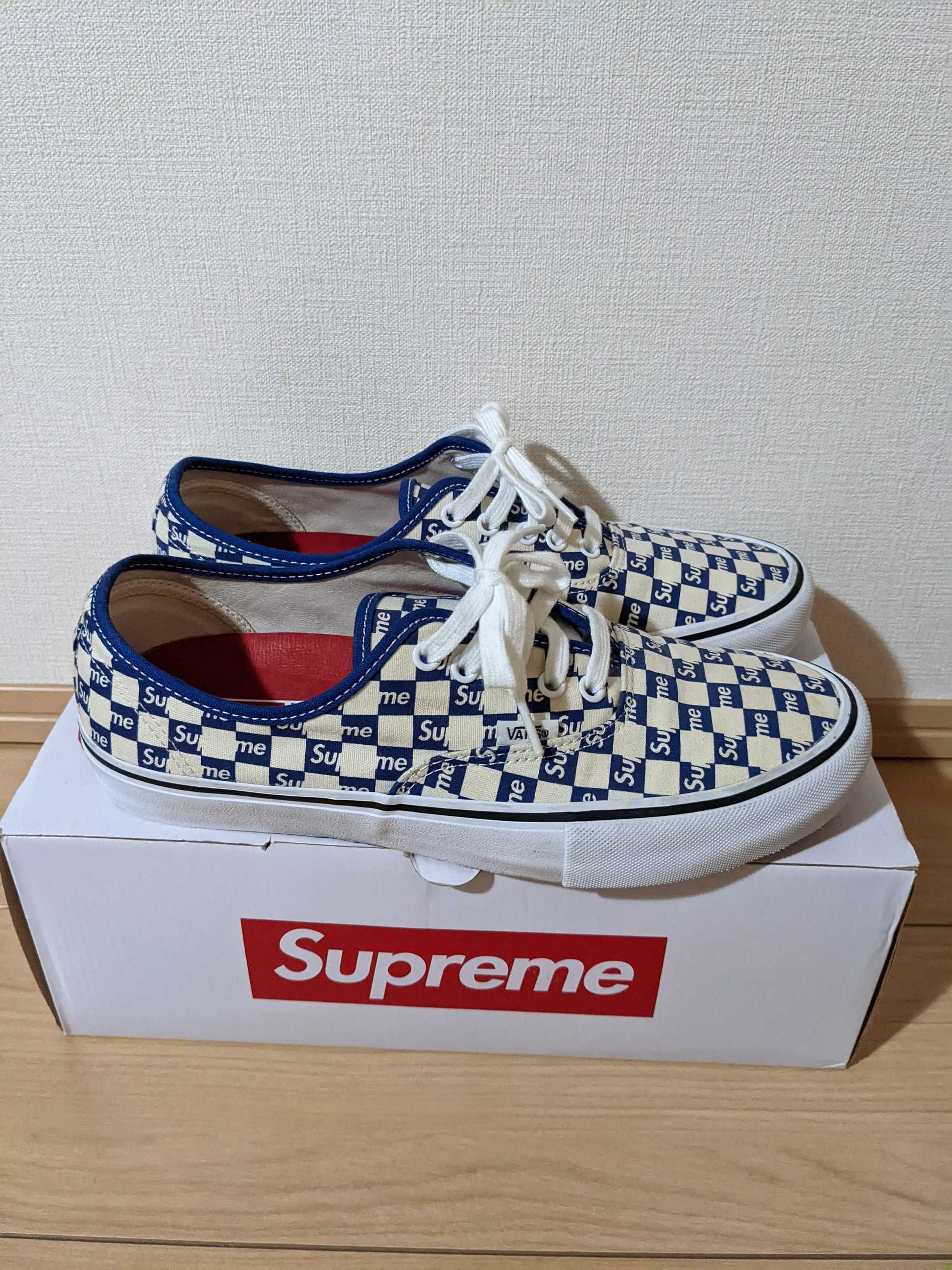 Supreme × Vans Authentic "Blue Checker Logo"