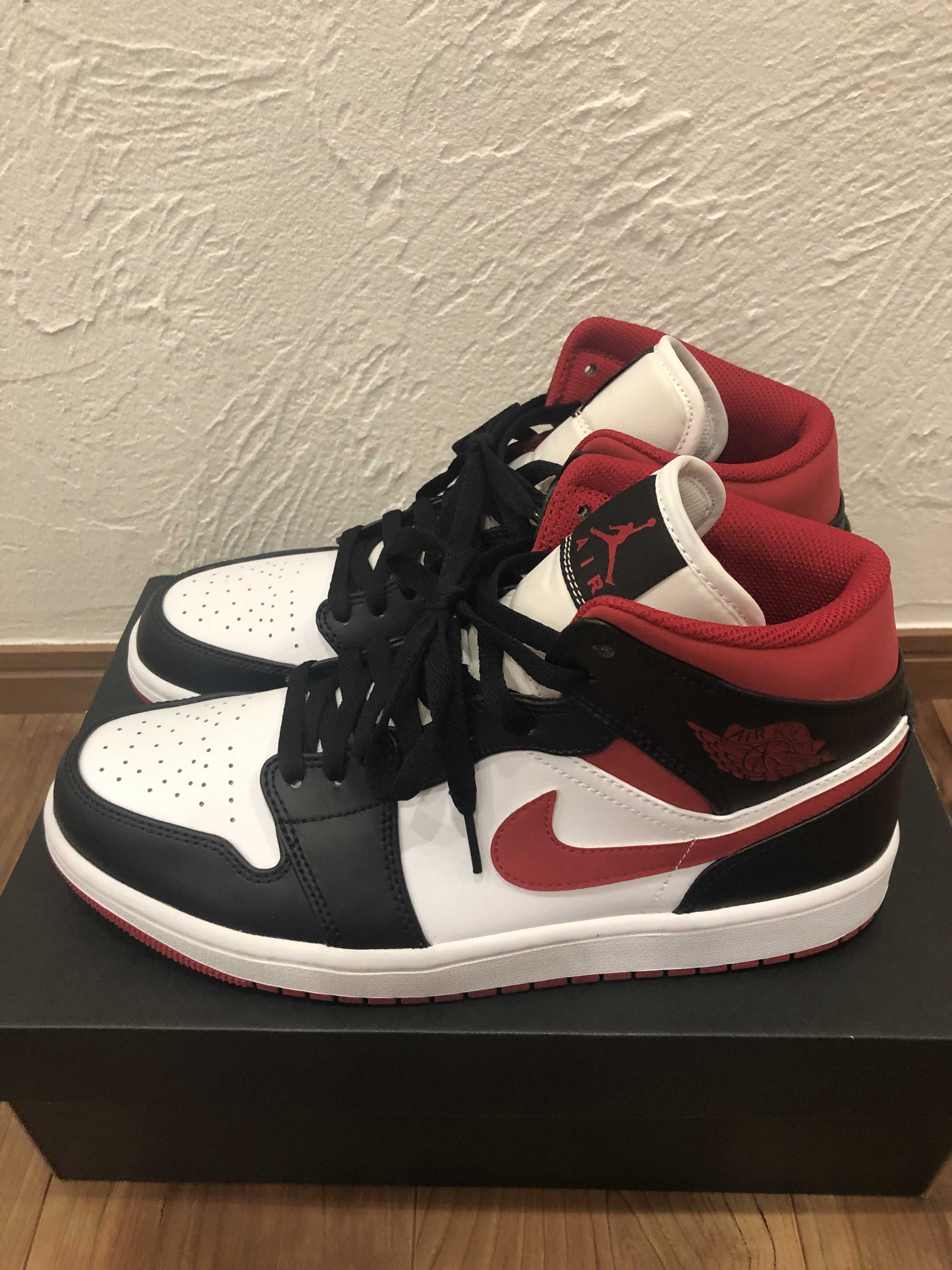 Nike Air Jordan 1 Mid "White/Gym Red Black"