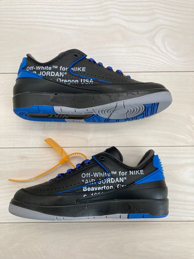 Off-White × Nike Air Jordan 2 Low "Black and Varsity Royal"