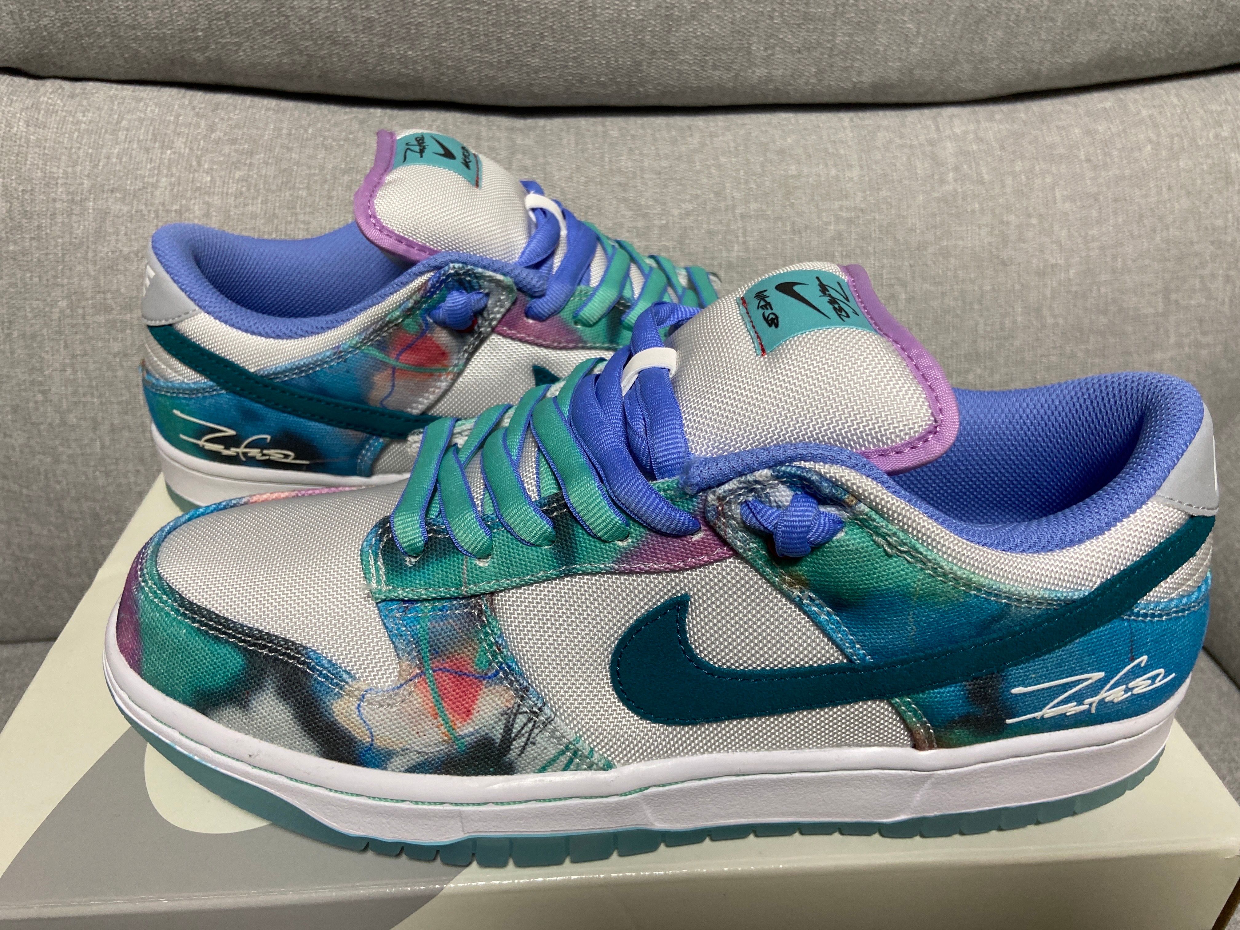 Futura × Nike SB Dunk Low "White and Geode Teal"
