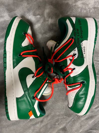 Off-White × Nike Dunk Low "White/Pine Green"