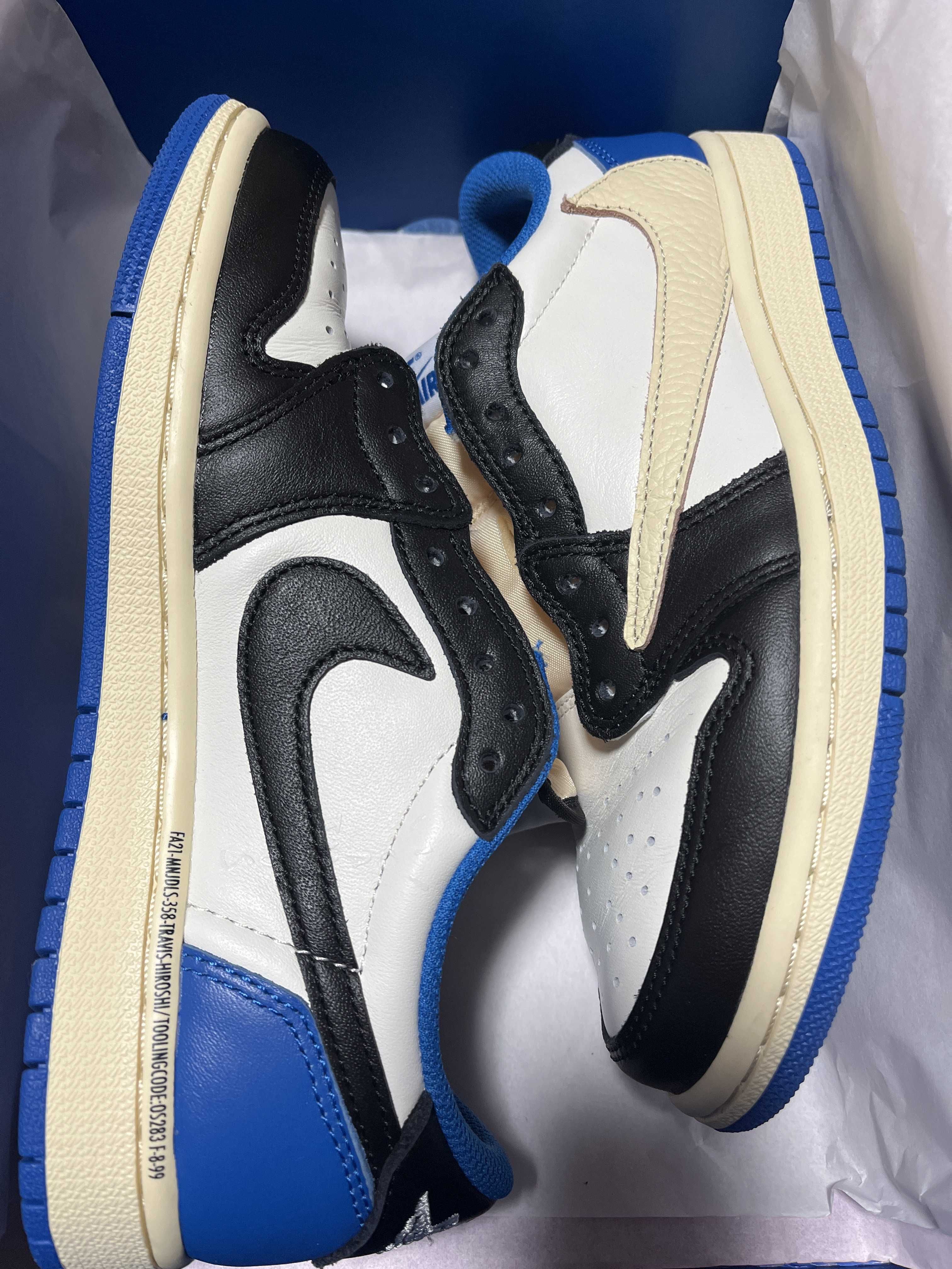 Travis Scott × fragment design × Nike Air Jordan 1 Low OG SP "Military Blue"