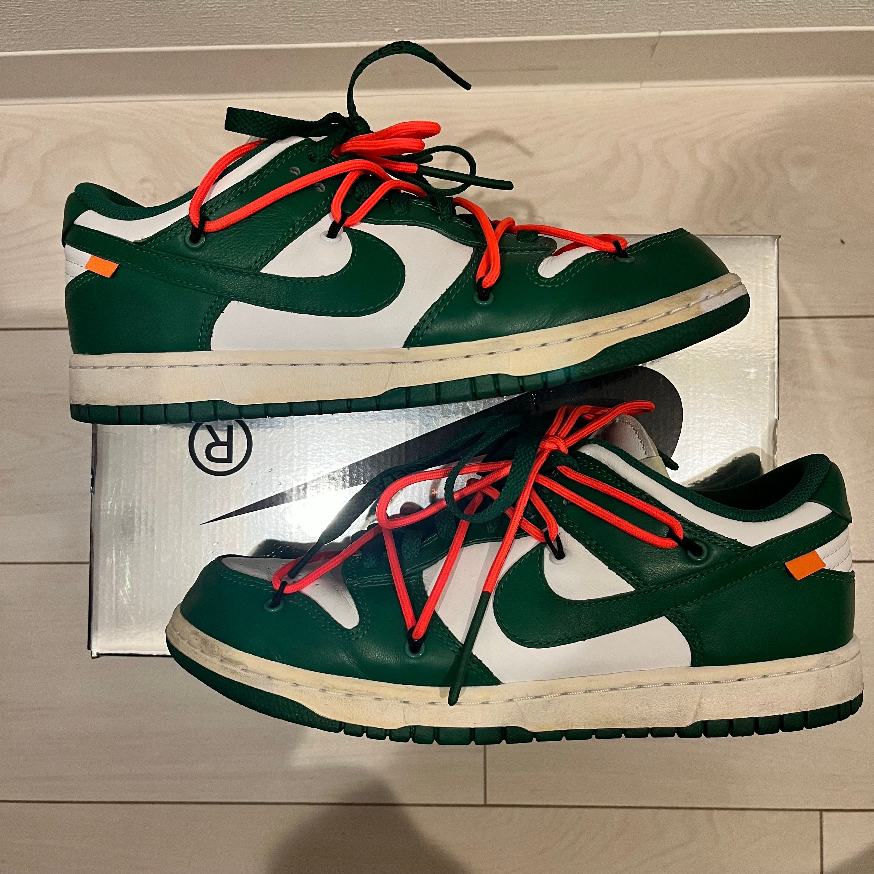 Off-White × Nike Dunk Low "White/Pine Green"