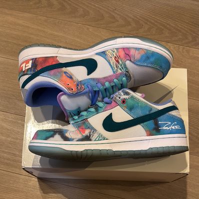 Futura × Nike SB Dunk Low "White and Geode Teal"
