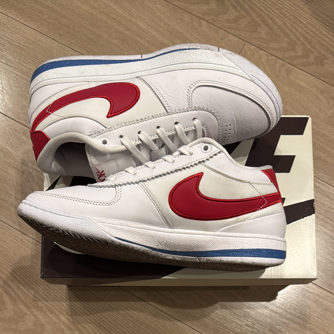 Nike Book 1 Cortez "Forrest Gump/White and Varsity Red" (FJ4250-105/FJ4249-105)