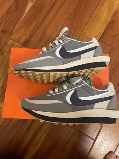 CLOT × Sacai × Nike LD Waffle "Grey Obsidian/Cool Grey"