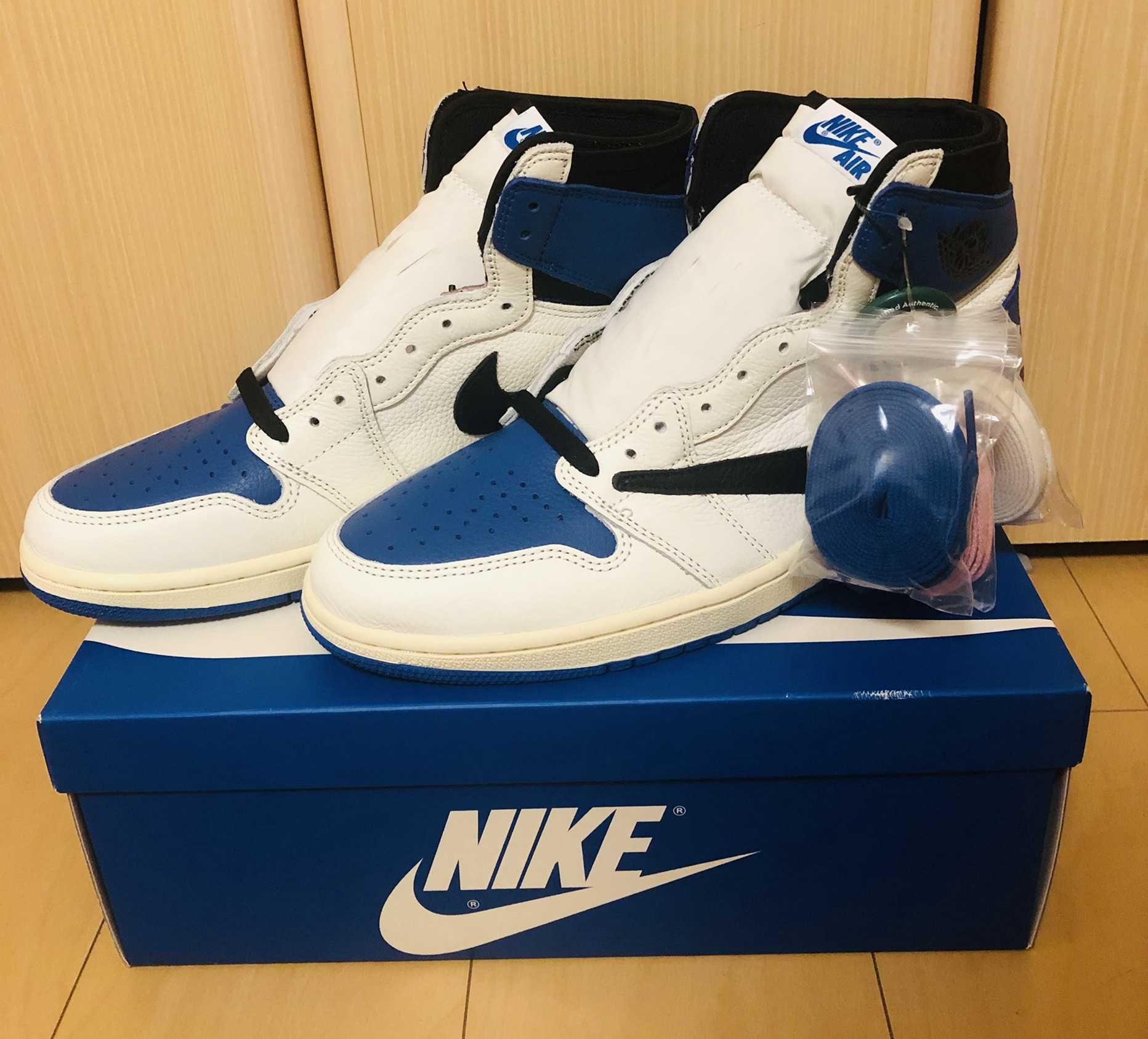 Travis Scott × fragment design × Nike Air Jordan 1 Retro High OG SP "Military Blue"