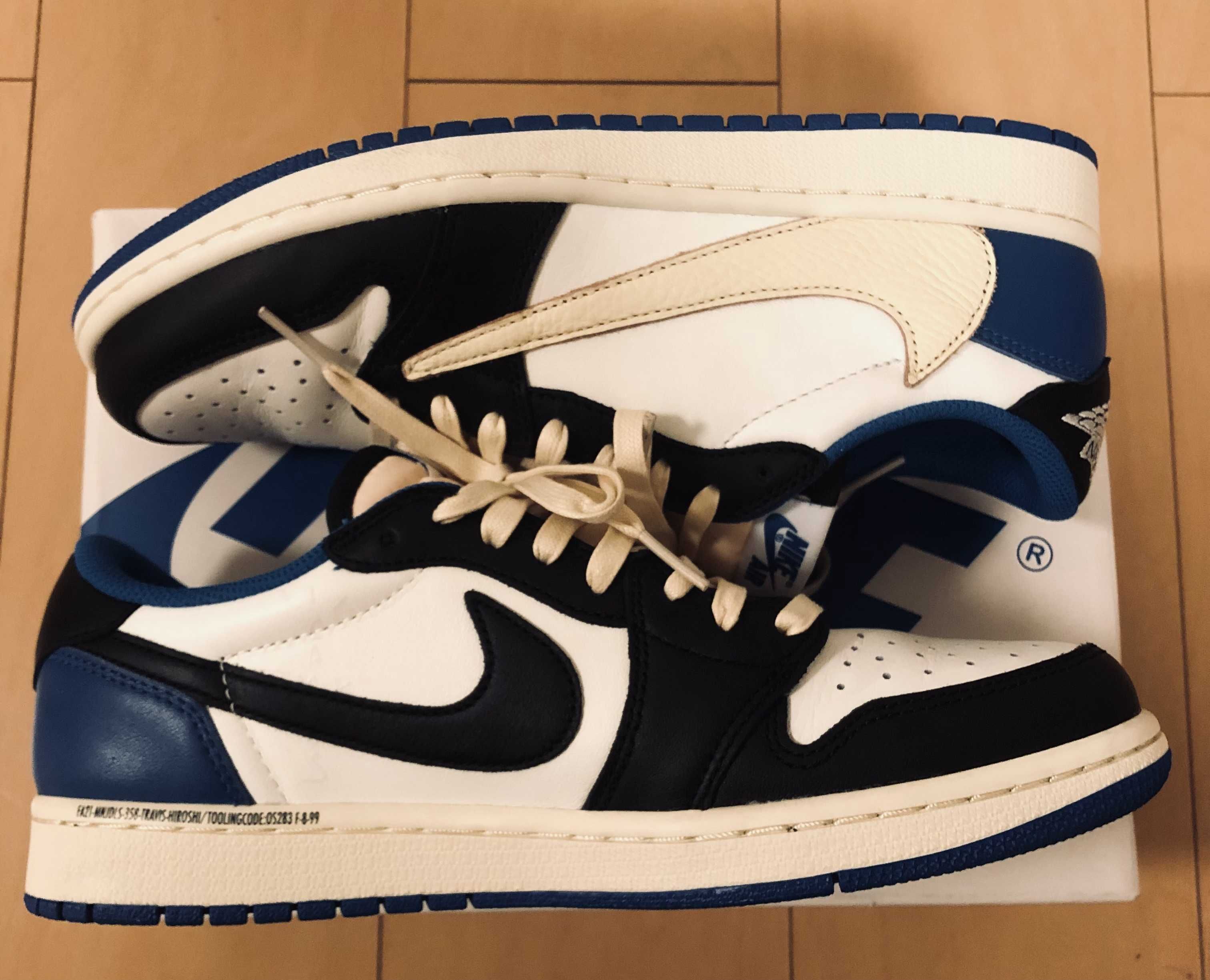 Travis Scott × fragment design × Nike Air Jordan 1 Low OG SP "Military Blue"