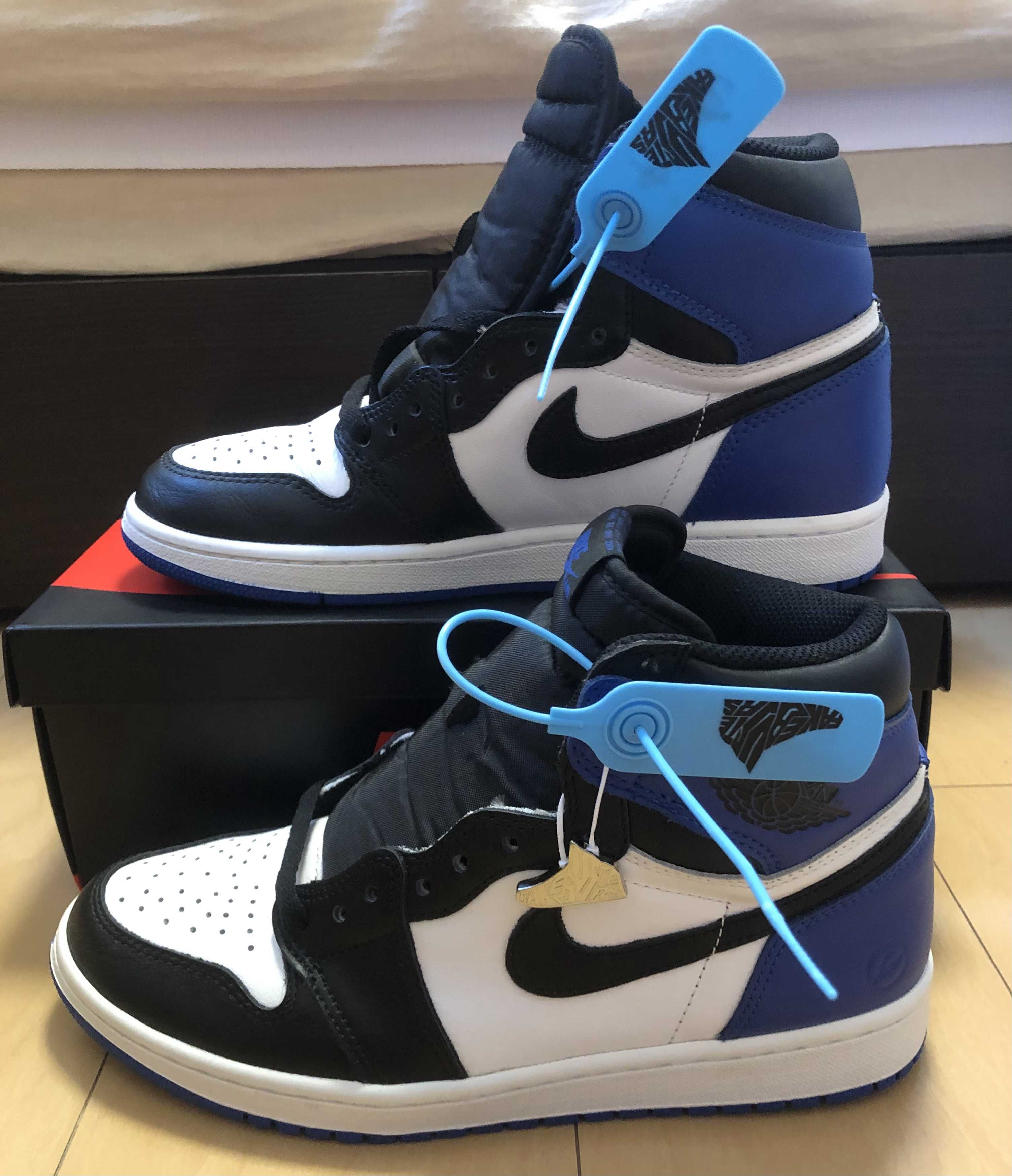 fragment design × Nike Air Jordan 1 Retro High OG "Black/Sport Royal/White"
