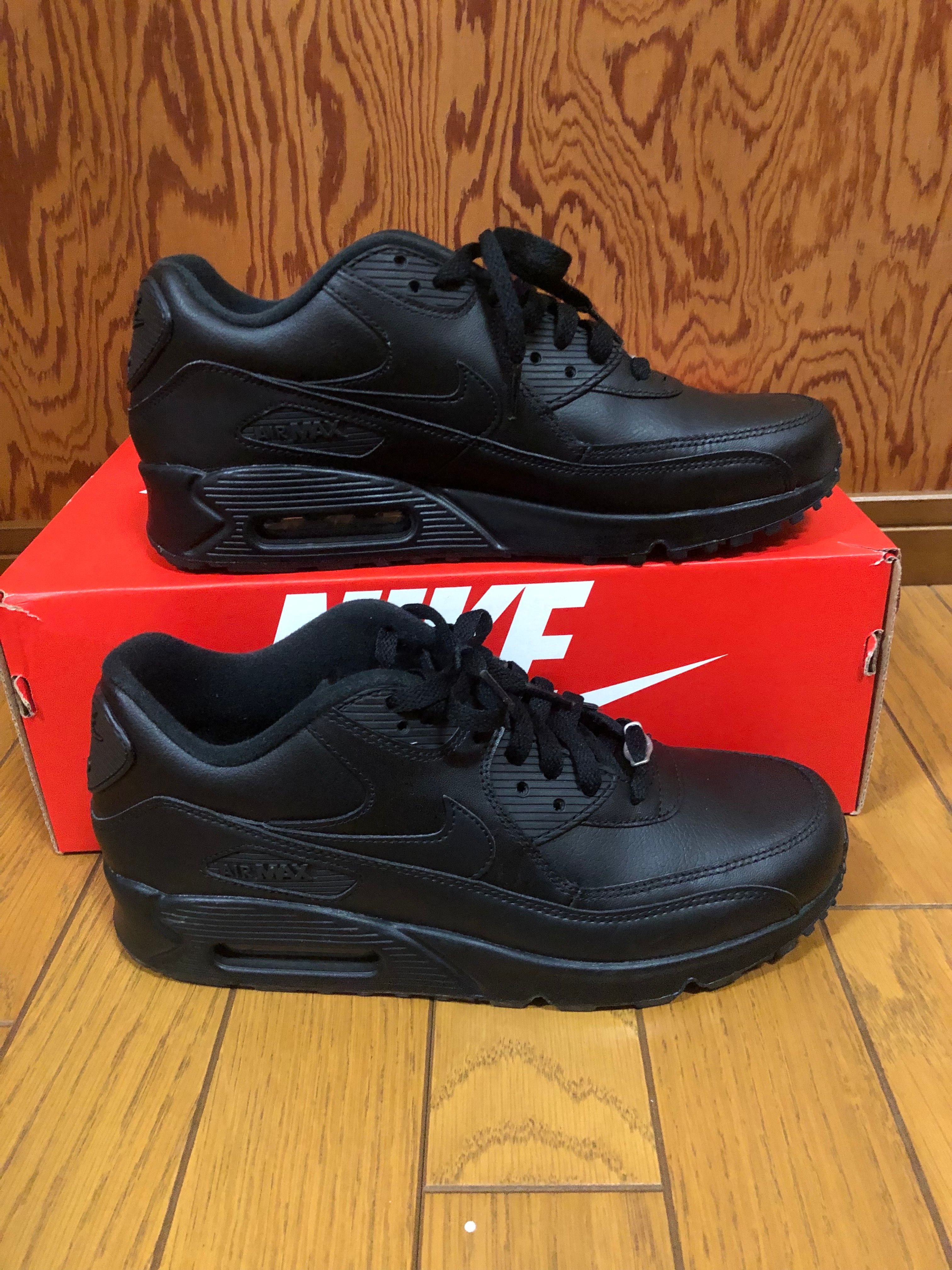 NIKE AIR MAX 90 LEATHER "BLACK"