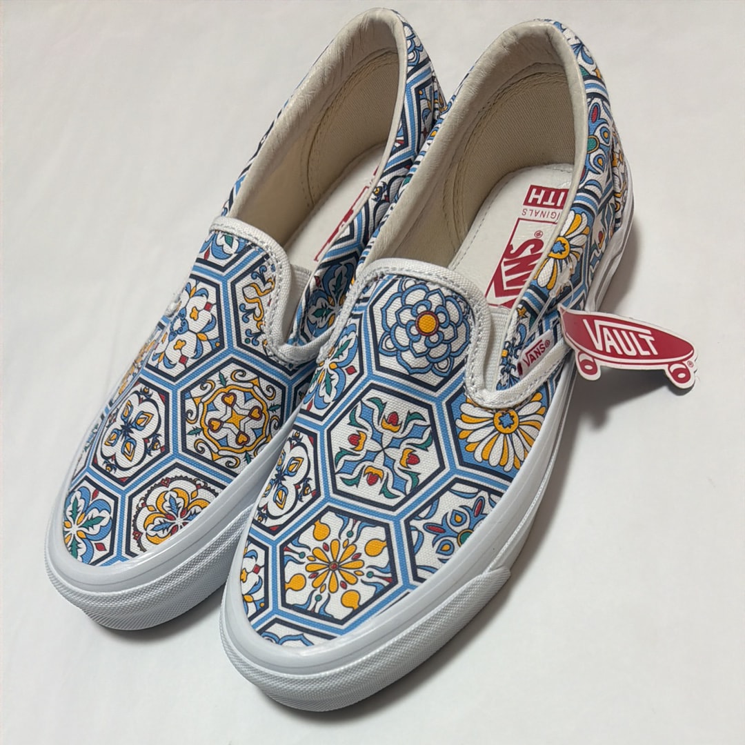 キス × バンズ スリッポン モロカン "タイル ブルー"