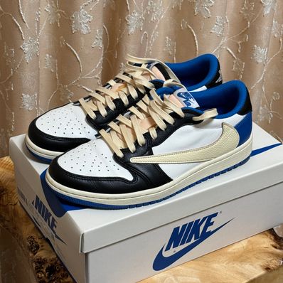 Travis Scott × fragment design × Nike Air Jordan 1 Low OG SP "Military Blue"