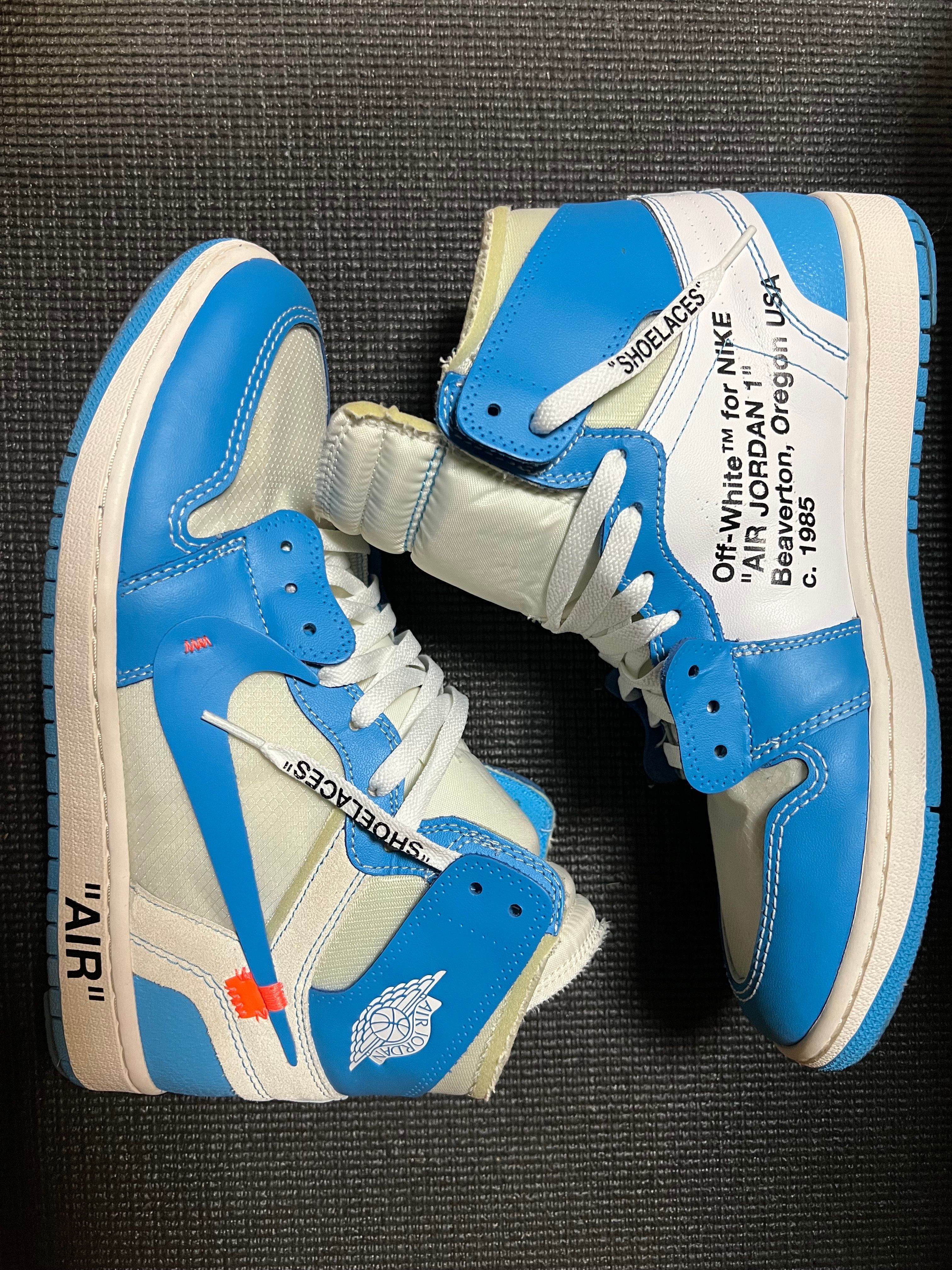 Off-White × Nike Air Jordan 1 High UNC "White/Dark Powder Blue"