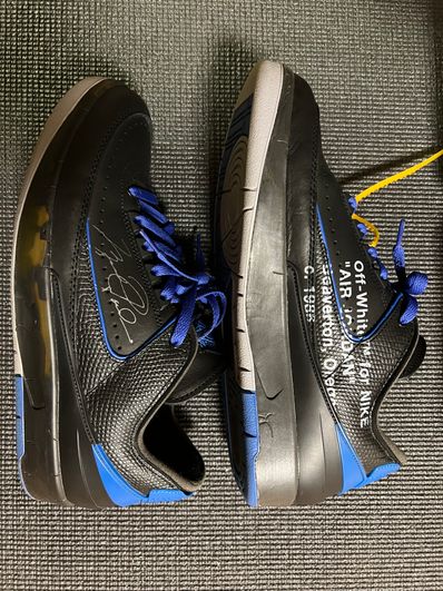 Off-White × Nike Air Jordan 2 Low "Black and Varsity Royal"