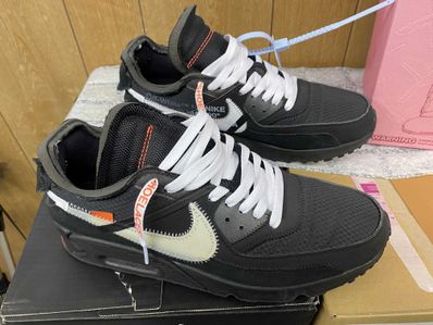 Off-White × Nike Air Max 90 "Black/Black-Cone-White"
