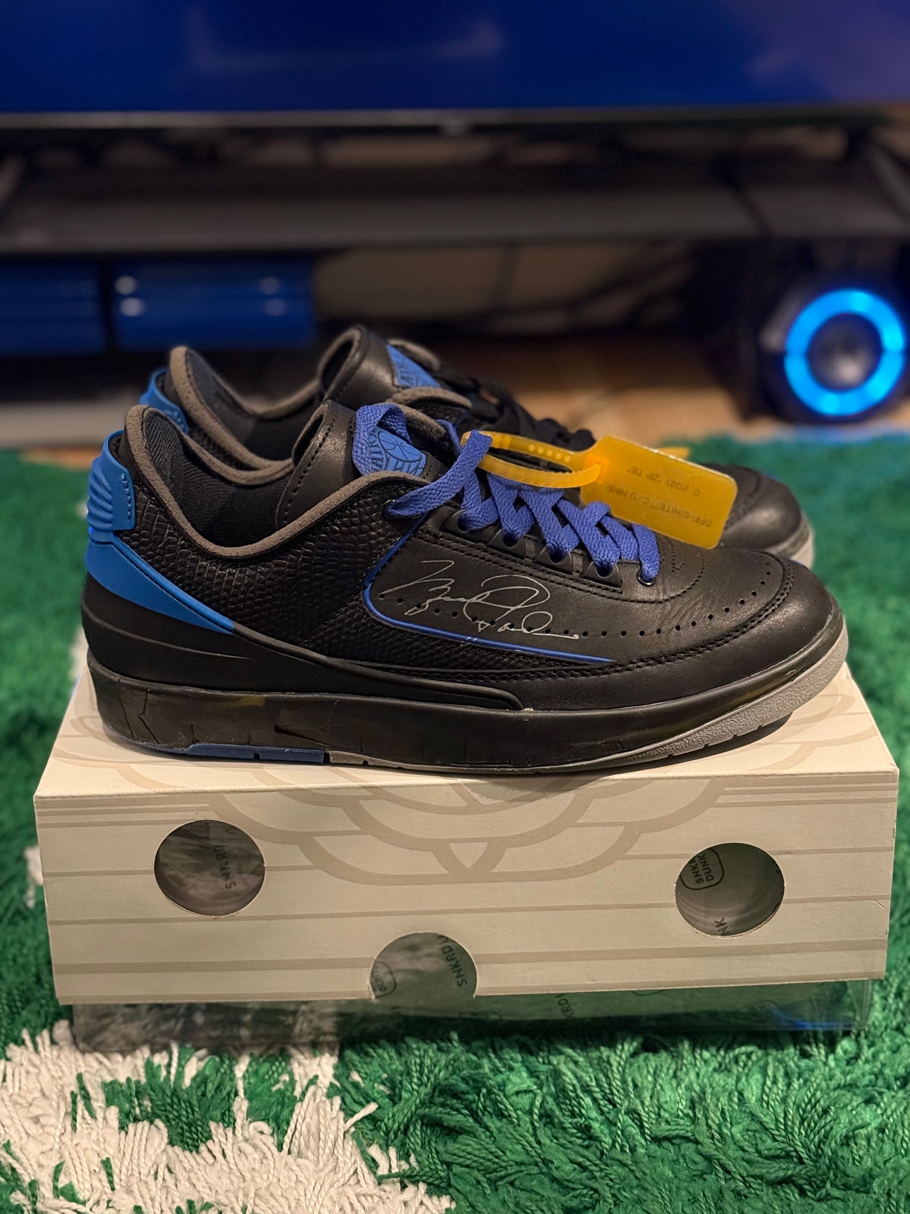 Off-White × Nike Air Jordan 2 Low "Black and Varsity Royal"