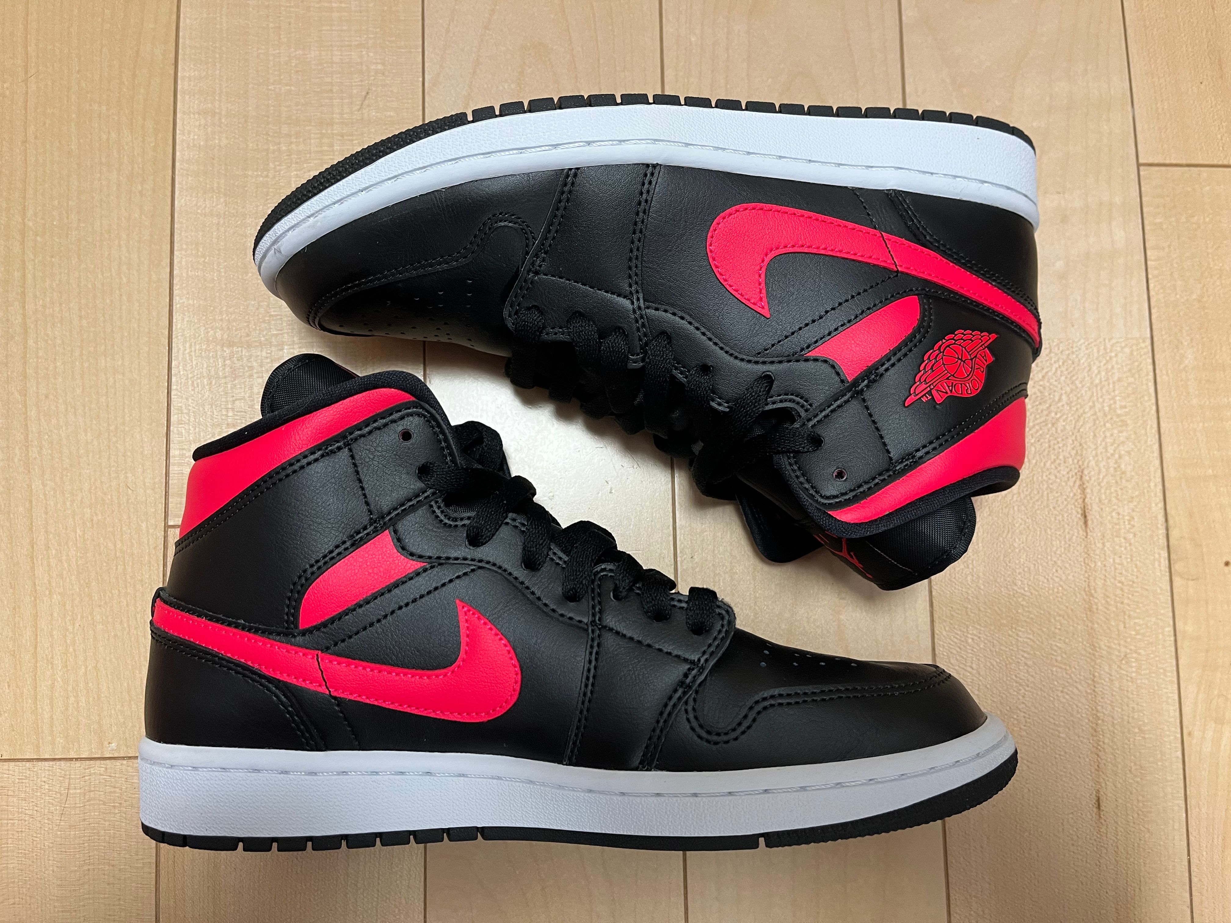 NIKE Women's AIR JORDAN 1 MID "BLACK/SIREN RED/WHITE"
