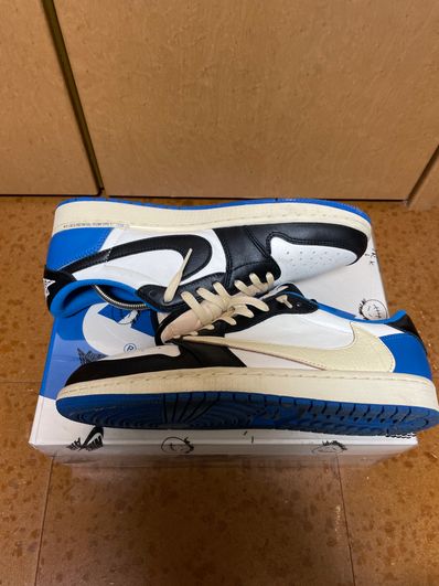 Travis Scott × fragment design × Nike Air Jordan 1 Low OG SP "Military Blue"