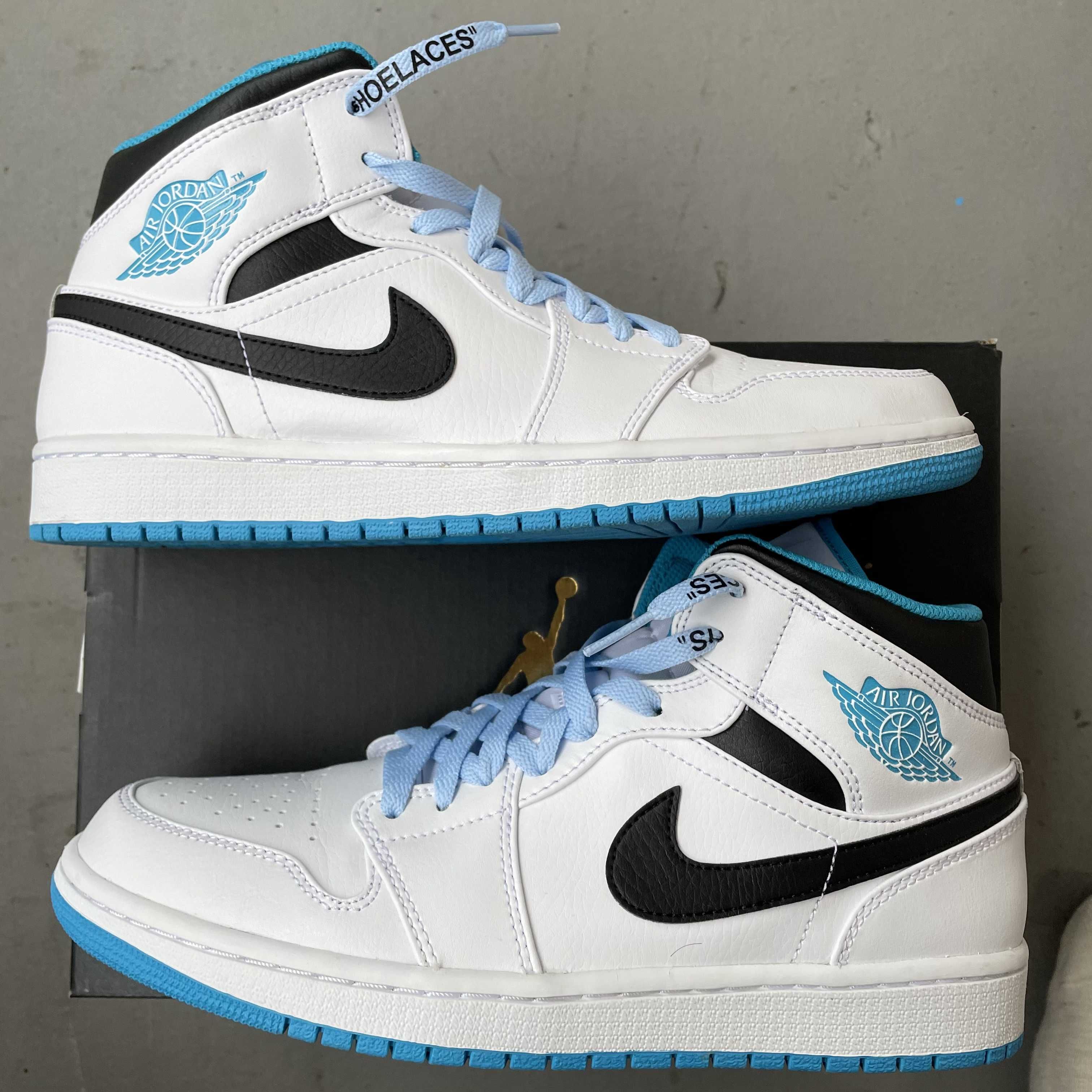 Nike Air Jordan 1 Mid "White/Laser blue"