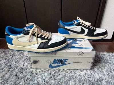 Travis Scott × fragment design × Nike Air Jordan 1 Low OG SP "Military Blue"