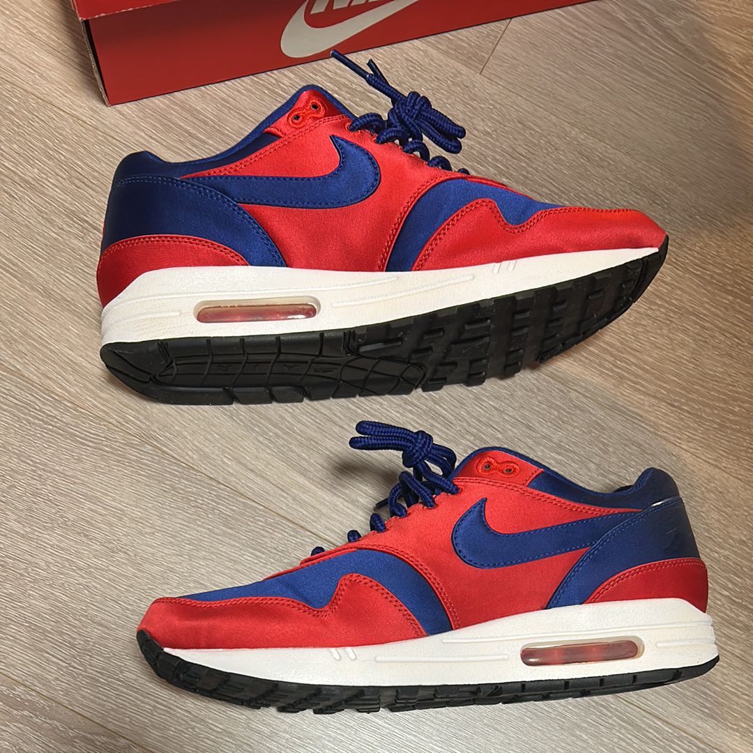 Nike Air Max 1 "Satin University Red/Deep Royal Blue"