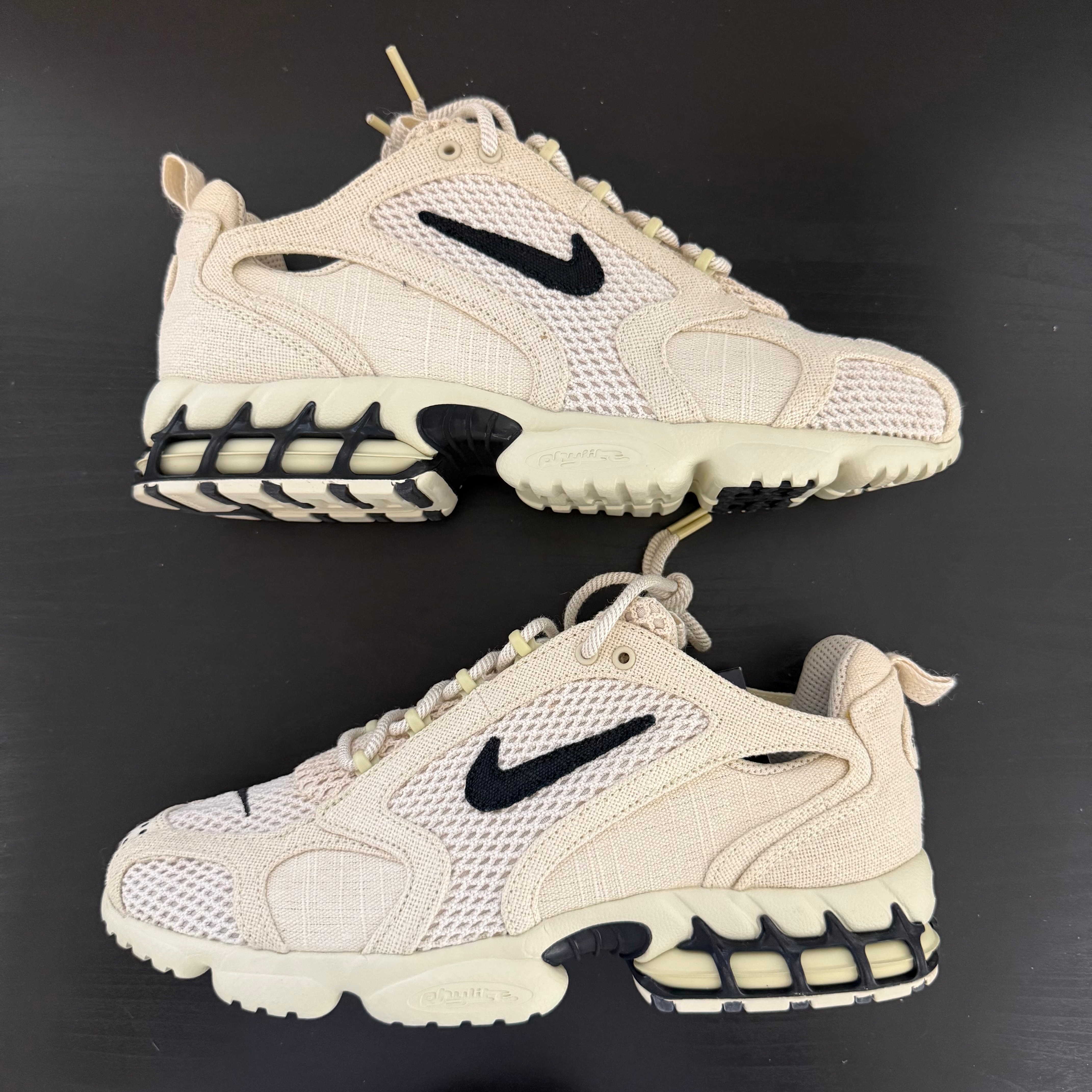 Stussy × Nike Air Zoom Spiridon CG 2 "Fossil/Black"