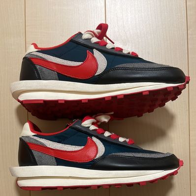 UNDERCOVER × sacai × Nike LD Waffle "Midnight Spruce/Pale Ivory-Dark Grey-University Red"