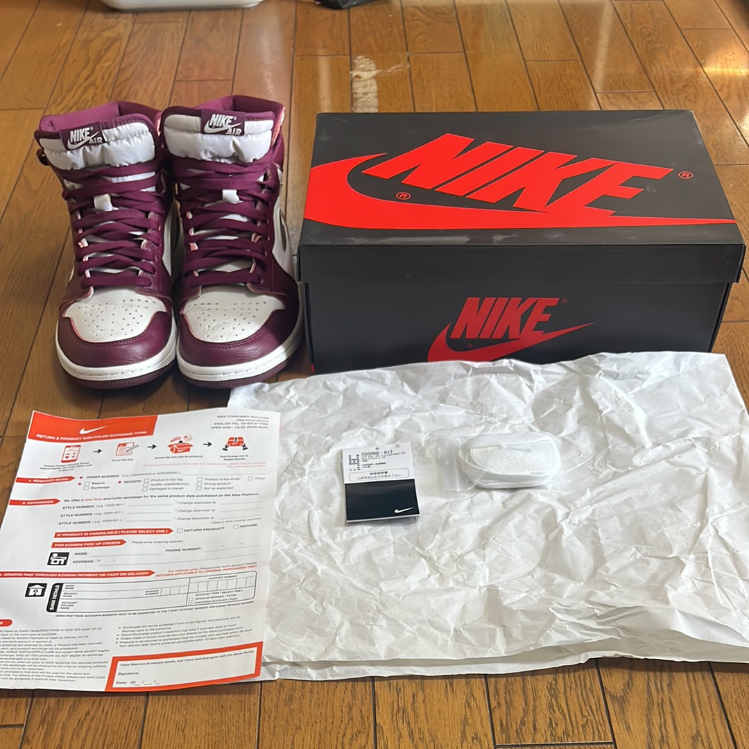 ナイキ エアジョーダン1 ハイ OG "ボルドー"