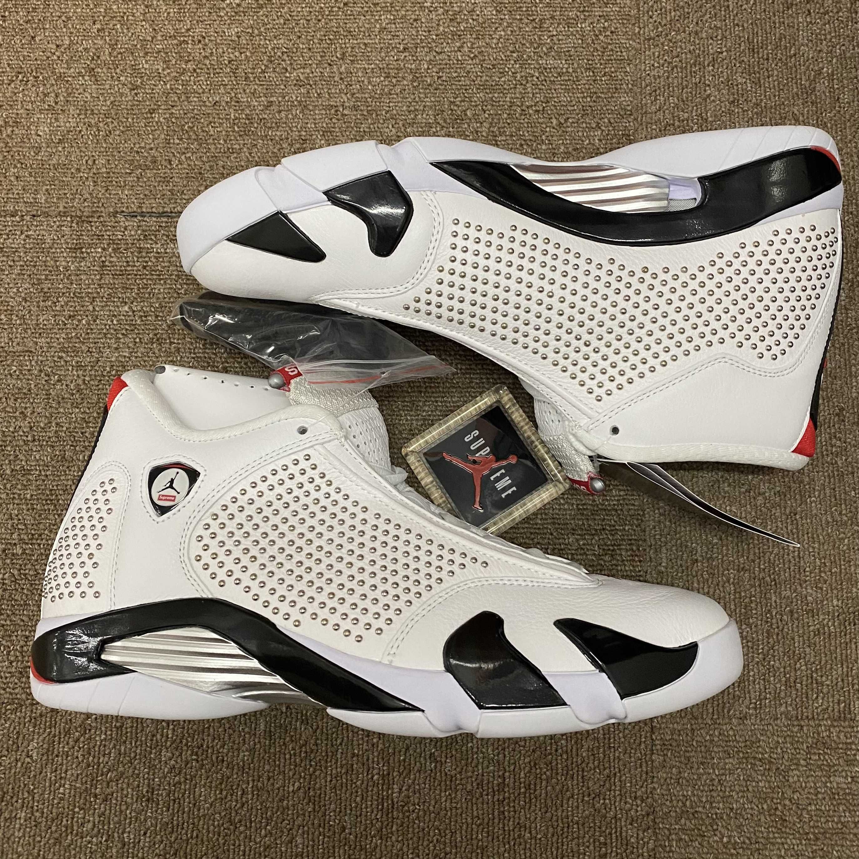 Supreme × Nike Air Jordan 14 Retro "White/University Red"