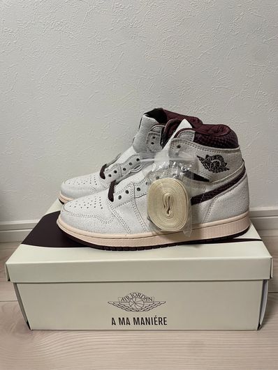 A Ma Maniere × Nike Air Jordan 1 Retro High OG "Sail and Burgundy"