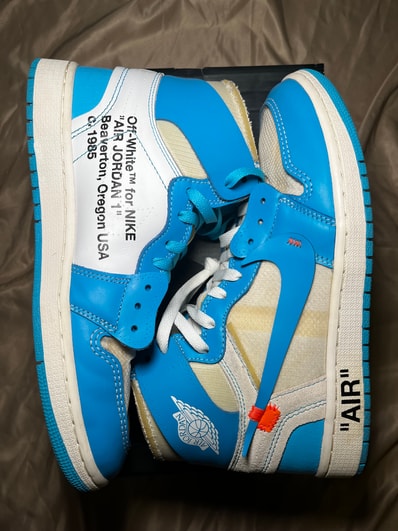 Off-White × Nike Air Jordan 1 High UNC "White/Dark Powder Blue"